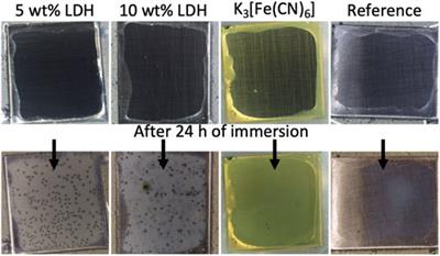 A novel smart coating with hexacyanoferrate intercalated layered double hydroxides nanoadditive for early detection of carbon steel corrosion